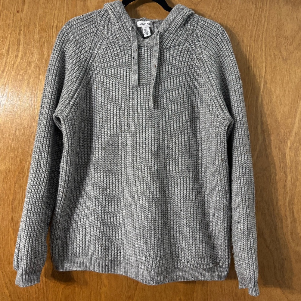 Calvin Klein Gray Knit Hoodie